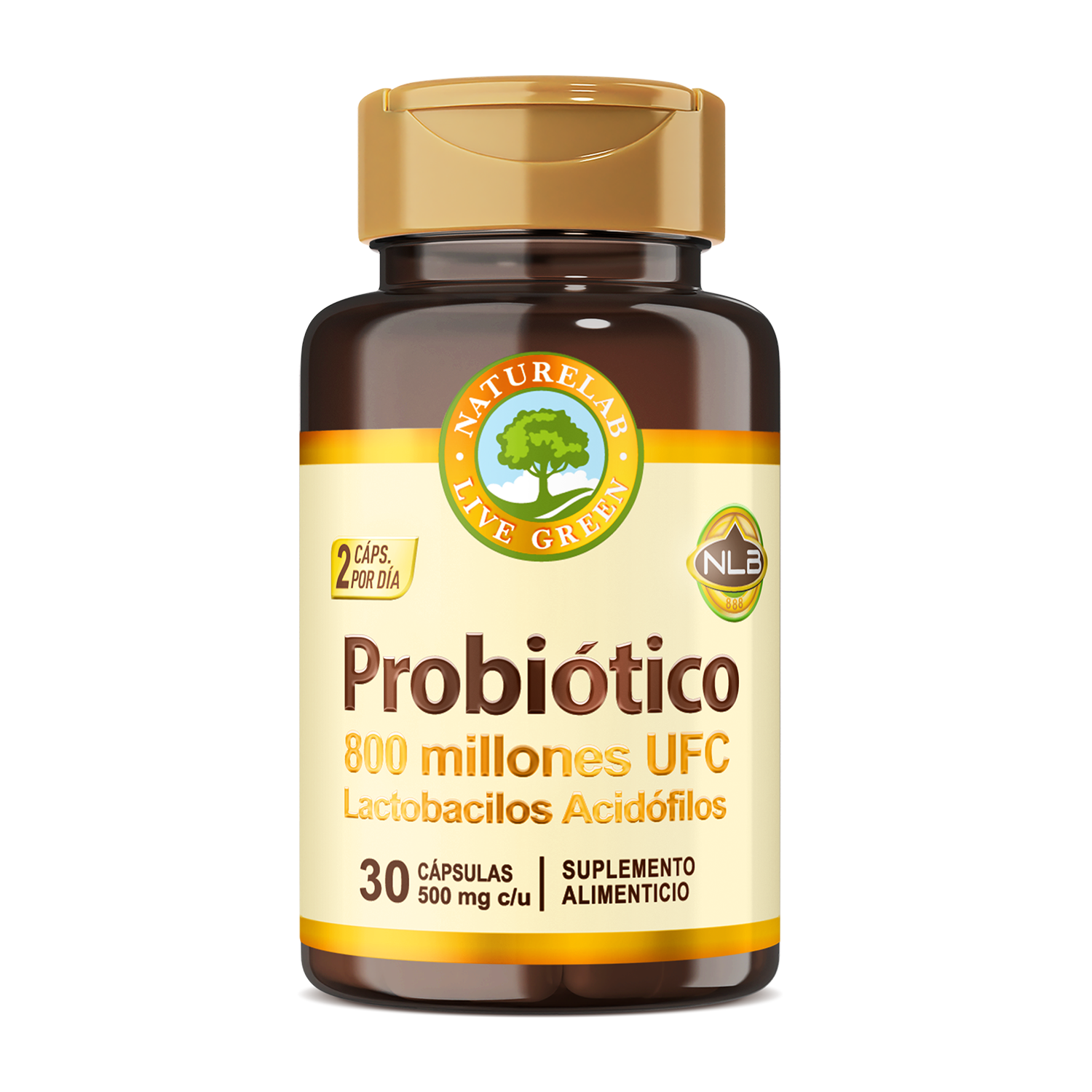 Probiótico 800 millones UFC Lactobacilos Acidófilos Naturelab ® 30 cápsulas