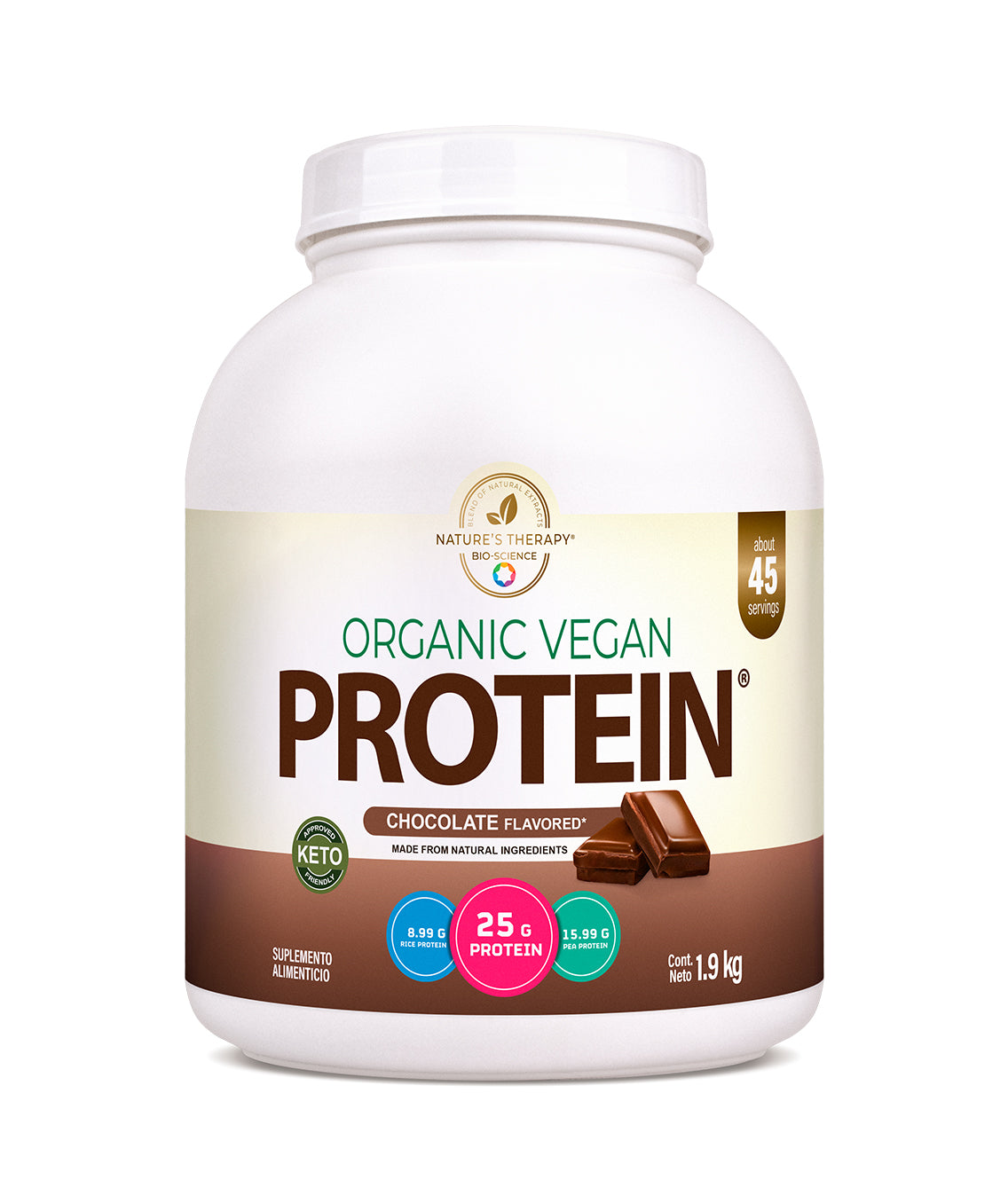 Nature's Therapy Organic Vegan Protein®  Chocolate 1.9 kg