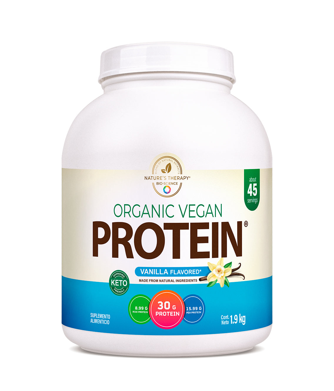 Nature's Therapy Organic Vegan Protein®  Vainilla 1.9 kg